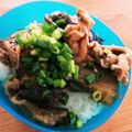 3姉妹ちゃんママ's cooksnap of when they made 簡単！なすと豚肉の甘辛味噌丼.