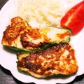 ★むさ's cooksnap of when they made 卵・パン粉不要♪ピーマンの肉詰め.