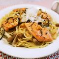アイリッシュショコラ's cooksnap of when they made 本格和風パスタ★鮭としめじの和風パスタ.