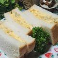 虹色♪︎ちゅーりっぷ's cooksnap of when they made じゃこ入り厚焼き卵サンド♡.