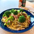 momoetsu's cooksnap of when they made ひき肉とブロッコリーのペペロン風パスタ.