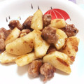 ひかたわ's cooksnap of when they made めんつゆで！豚こまと長芋の梅照り焼き.
