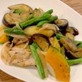 a15man's cooksnap of when they made 豚、ナス、いんげんのポン酢炒め.