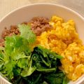 うふっふぅ。's cooksnap of when they made 簡単で美味しい♪合い挽き肉の三食丼.