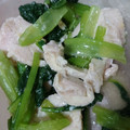 momocookin's cooksnap of when they made 小松菜と豚しゃぶの胡麻しょうが和え.