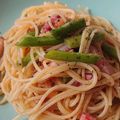 kam嫁's cooksnap of when they made プロ直伝！ベーコンアスパラペペロンチーノ.