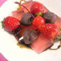 朝まと's cooksnap of when they made 桜寒天のフルーツあんみつ♪.