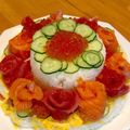 みぃこ２２'s cooksnap of when they made 母の日♪記念日♪誕生日に♪花の寿司ケーキ.