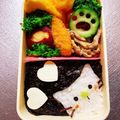 Chaaa_room's cooksnap of when they made ひょっこり！海苔弁ねこちゃん＊キャラ弁.