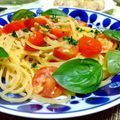 あっこママにゃん's cooksnap of when they made ミニトマトと生ハムの冷製パスタ.