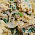 とかげのおかあさん's cooksnap of when they made 豚肉とほうれん草の卵とじ.
