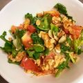 caruga's cooksnap of when they made ルッコラ入りトマト卵炒め.