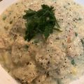 saki1010's cooksnap of when they made 九陽　おからニョッキと海老豆乳クリーム.