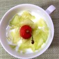 horseland's cooksnap of when they made 離乳食中期♡フルーツ添えヨーグルト.