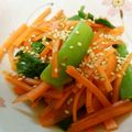 ウルトラの次女's cooksnap of when they made つるむらさきと人参のナムル☆栄養満点.