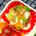 nosso's cooksnap of when they made おつまみに！ちくわのネギマヨチーズ炒め♪.