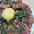 MofeMofee's cooksnap of when they made マグロの漬け丼.