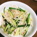 まめﾁｬﾝぬ's cooksnap of when they made きゅうりともやしとハムのサラダ.