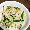 まめﾁｬﾝぬ's cooksnap of when they made きゅうりともやしとハムのサラダ.