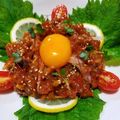 辰夫女子's cooksnap of when they made 鰹のたたきの残りものユッケ.