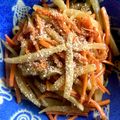 ▼シ・マーヌ▲'s cooksnap of when they made ☆人参とたくあんのごまきんぴら炒め☆.
