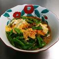 nemuchan's cooksnap of when they made 下茹で不要簡単【モロッコいんげんの卵とじ.