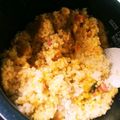 （＊あωや＊）'s cooksnap of when they made チーズウィンナー新玉と南瓜の炊き込みご飯.