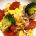 ccccccc7's cooksnap of when they made 豚バラ・トマトの卵炒め！時短で簡単!.