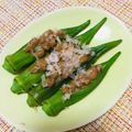 あめにゃん's cooksnap of when they made 夏野菜！オクラの納豆サンド♪.
