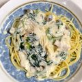 クック39UDC8☆'s cooksnap of when they made ほうれん草ときのこのクリームソースパスタ.