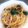 こざざざざ's cooksnap of when they made ＊ほうれん草ベーコン醤油パスタ.