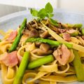 わか★'s cooksnap of when they made アスパラ、シメジ&ベーコンのパスタ.