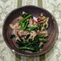 nemuchan's cooksnap of when they made つるむらさき豚バラ炒め.