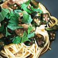 lily…♡'s cooksnap of when they made 冷製豚しゃぶとオクラの和風パスタ.