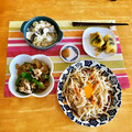 komutatata's cooksnap of when they made ✤豚肉toきのこto卵のオイマヨ炒め✤.