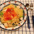 ⭐️アルパカさん⭐️'s cooksnap of when they made ささみとアボガドのパスタ いくら添え♡.