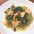 ティワナ's cooksnap of when they made スモークサーモンとほうれん草のパスタ.