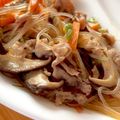 お都水's cooksnap of when they made 緑豆春雨と豚肉の中華炒め.