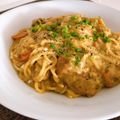 noriko912's cooksnap of when they made 一人ランチに♪残りカレーでカルボナーラ.