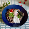 サヤスカマカン's cooksnap of when they made とろろとオクラのサラダそば～温玉のせ～.