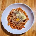 HIRO・K's cooksnap of when they made 超簡単！ナポリタン風焼うどんonチン玉♪.