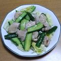 55才のおじさん's cooksnap of when they made 鶏肉と胡瓜のあっさり塩炒め.