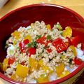しゅんのま's cooksnap of when they made 豚挽き肉の彩りさっぱり丼.