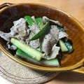 クックIT9OT1☆'s cooksnap of when they made ラー油でピリ辛☆きゅうりと豚肉の炒めもの.