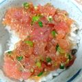 ちびっことんとん's cooksnap of when they made 酒！白飯！まぐろのなめろう～.