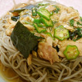 ウルトラの次女's cooksnap of when they made ツナつゆで旨！オクラと海苔の梅わさび蕎麦.