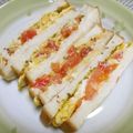 ジョングレ's cooksnap of when they made ♡卵トマト炒めのサンドイッチ~粒マスで♡.
