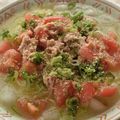 ぽんく8679's cooksnap of when they made 冷やしピリ辛トマツナラーメン.
