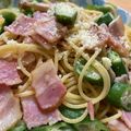 みぃやん！'s cooksnap of when they made オクラのバター醤油パスタ.