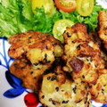 NEKOほっぺ's cooksnap of when they made さつま芋と鶏ひき肉の落とし揚げ(＾ｰ^).